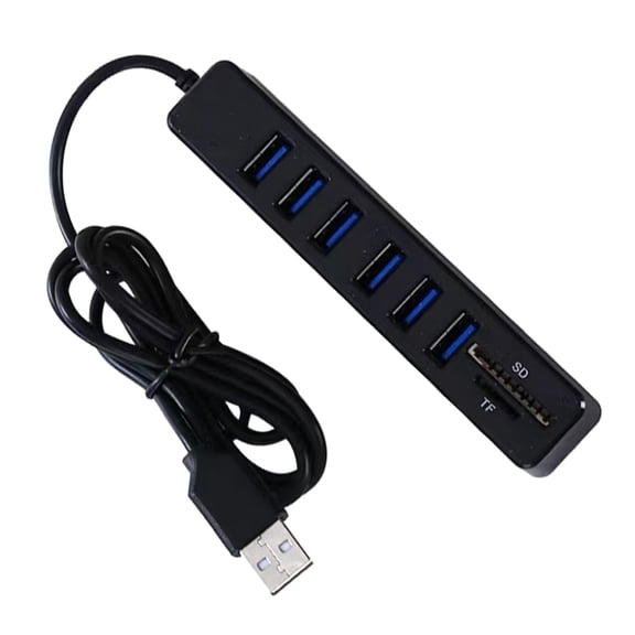 Multifunction USB Hub Providing 6 Port and Integrated Cable for Efficient Device Management USB Splitter