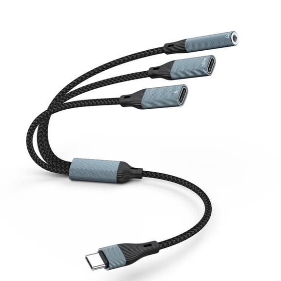 Multifunction USB Type C Adapter Cable 3.5mm Sound PD60W Charging OTGs Data Transfer for Tablets and PC