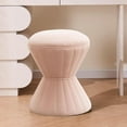 thumbnail image 1 of Multifunction Velvet Ottoman, Upholstered Vanity Stool Chair, Sturdy Round Footstool for Makeup, Living Room, Bedroom, Entryway (Pink), 1 of 14