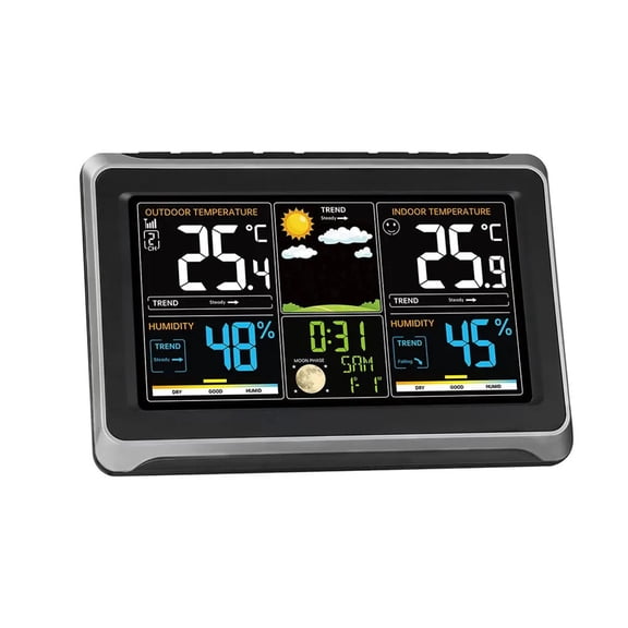Multifunction Weather Station Alarm Clock Thermometer Hygrometer Wireless Sensor Sunrise Sunset Hygrothermograph ,High Precision
