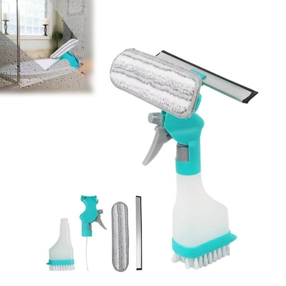 Multifunction Window Cleaner Tool,Window Washer Squeegee Kit, Mirror Cleaner Tool,4 in 1 Mirror Cleaning Kit for Car Windshield,Countertop