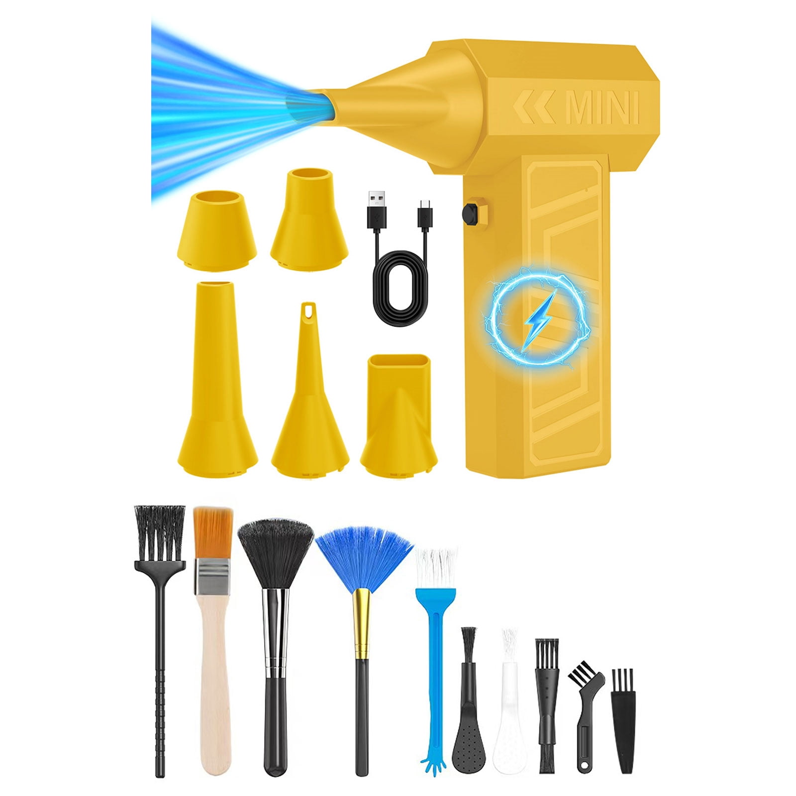 Multifunctional 105000RPM Wireless Blower 5 Nozzles 10 Brushes 41m/s ...