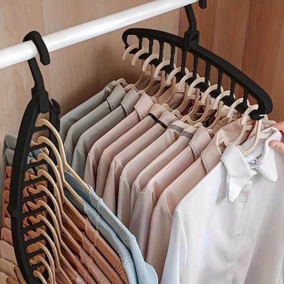 Multifunctional 11-Hole Clothes Hanger, Space Saving Plastic Hanger for Shirts, Pants, Large Capacity Garment Rack for Bedroom Closet Wardrobe Storage, Closet Organizer, Home Organization Gift