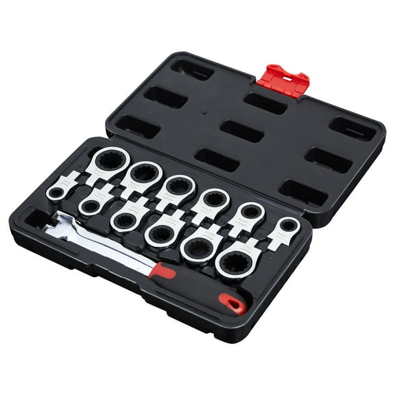 Multifunctional 12 in 1 Ratchet Wrench Spanner Set with Interchangeable Heads for Efficient Tooling Diverse Repair Needs