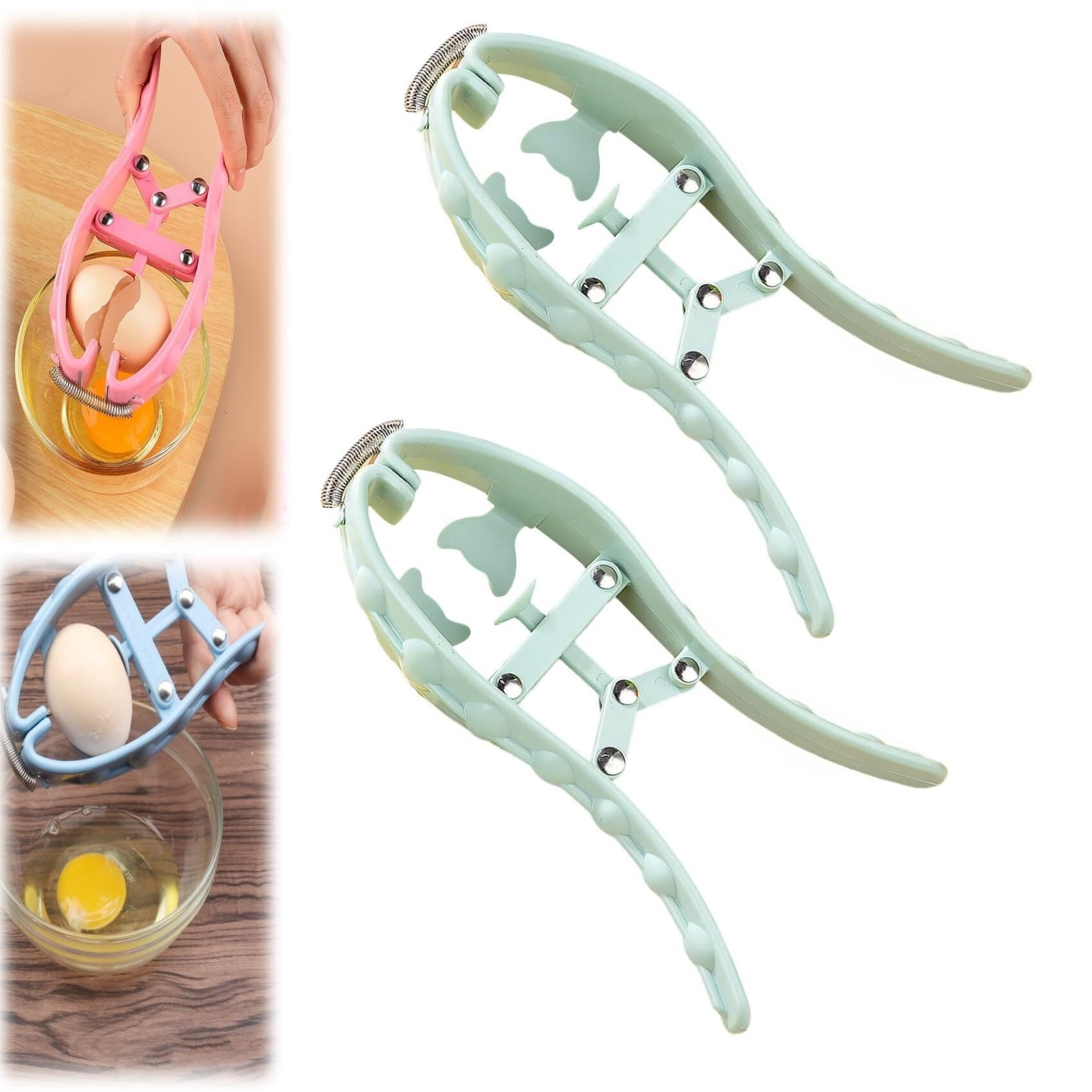 3-Piece Egg Shell Opener & Separator - Multifunctional Egg Cracker Tool For Cooking, Baking And Camping