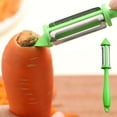 thumbnail image 1 of Multifunctional 3-in-1 Julienne Vegetable Peeler with Hangable Non-Slip Handle, Ultra-Sharp Swivel Blade for Potato, Tomato, Cucumber, Pear, Dishwasher- Plastic, 17.5cm, 1 of 6