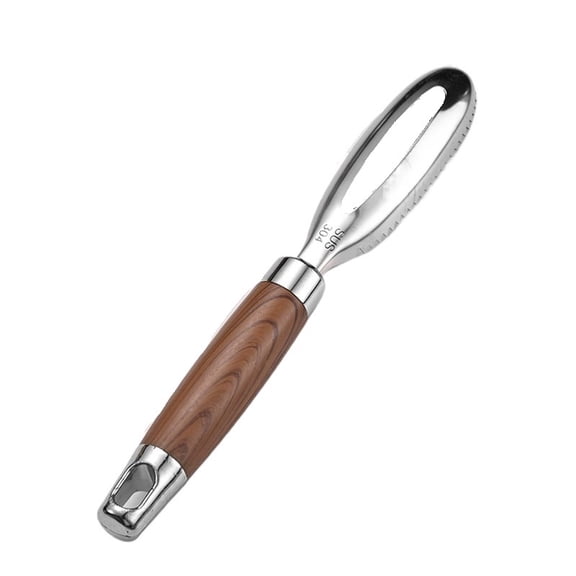 Multifunctional 304 Stainless Steel Fruit Peeling Knife Set - Wood Grain Design with Corn Planer, Fish Scale Planer, and Core Remover