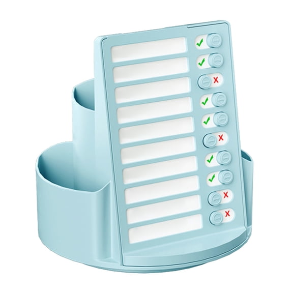 Multifunctional 360° Rotating Pen Holder, With Daily Schedule To Do List Board, Rotating Pencil Cup With Stickers For Home Office, Blue