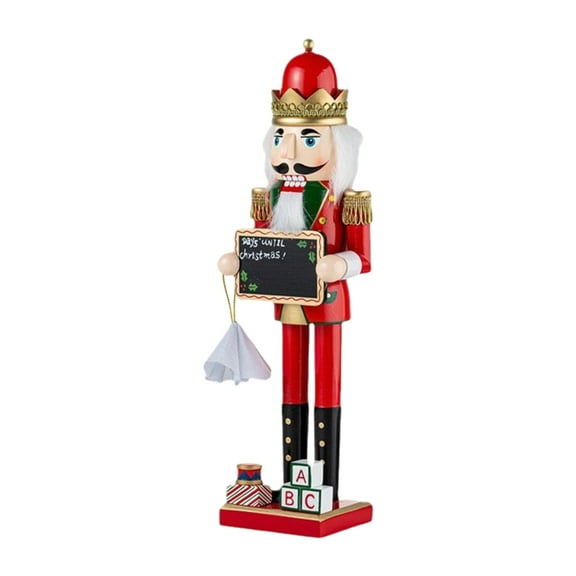 Multifunctional 38cm Wood Nutcrackers Figurine Desktop Accessory for Nut Cracking Festives Tabletop Home Decoration