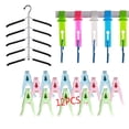 thumbnail image 1 of Multifunctional 5 in 1 Multi-layer Clothes Hanger Heavy Duty Anti Slip Closet Storage Hanging Clothes Rack,5PCS Plastic Windproof Hanger Buckle Fastening Lock,Air-Drying Clothing Pin Set(12Pack), 1 of 5