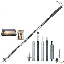 Multifunctional 5-Section Aluminum Alloy Trekking Pole Outdoor Collapsible Hiking Pole Lightweight Mountaineer Cane with Foam Handle for Hiking,Mountaineering