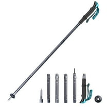 Multifunctional 5-joint Aluminum Alloy Trekking Pole Outdoor Collapsible Hiking Pole Lightweight Mountaineeri Cane for Hiking,Mountaineering