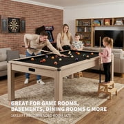 Multifunctional 7 Foot Combo Table, Billiard Dining & Ping Pong 3-in-1 Table with Balls and Cues Set