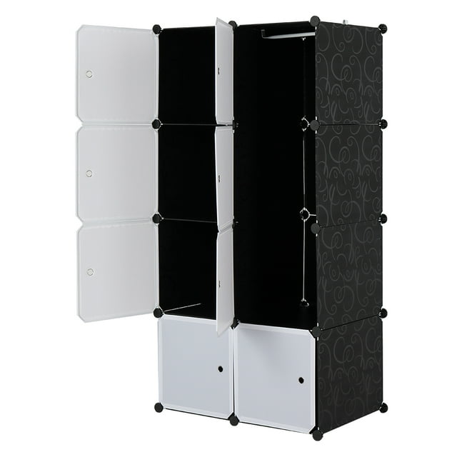 Multifunctional 8 Cube Organizer Stackable Plastic Storage Shelves with