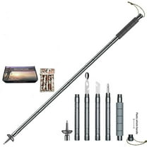 Multifunctional 8-Section Aluminum Alloy Trekking Pole Outdoor Telescopic Folding Hiking Pole Lightweight Mountaineering Cane with  Foam Grip