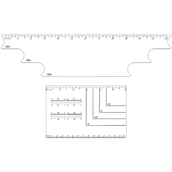 Multifunctional Acrylic Drawing Scale Ruler Painting Stencils for Student Painting Supplies Craft Projects Clear 154~320x77~100x3mm