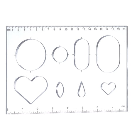 Multifunctional Acrylic Drawing Scale Ruler Painting Stencils for Student Painting Supplies Craft Projects Clear 225x140x5mm