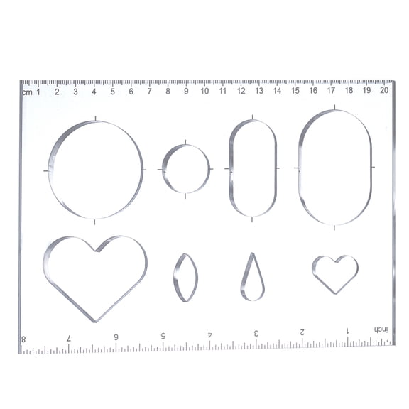 Multifunctional Acrylic Drawing Scale Ruler Painting Stencils for Student Painting Supplies Craft Projects Clear 225x140x5mm