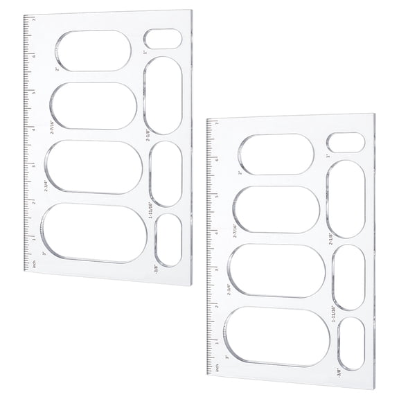 Multifunctional Acrylic Drawing Scale Ruler Painting Stencils for Student Painting Supplies Craft Projects Oval Pattern 120x180x6mm