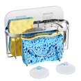 thumbnail image 1 of Multifunctional Adhesive Kitchen Sink Organizer with M-Shaped,2 Installation Methods Kitchen Sponge Holder,Rustproof Sponge Caddy for Brush,Sink Stopper and Scraper -Silver, 1 of 7