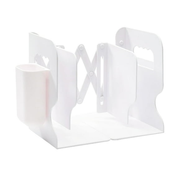 Multifunctional Adjustable Bookend with Pen Holder Expandable Bookends to Hold Books Heavy Duty Book Holder for Office, School, Library