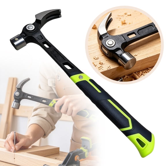 Multifunctional Adjustable Claw Hammer, Metal Ergonomic Tool With Angle Head For Carpentry And Home Repair Work