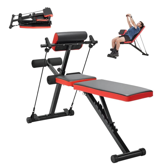 Multifunctional Adjustable Foldable Weight Bench 770 lbs Capacity Roman Chair Hyperextension Back Arm Core Ab Workout Equipment for Home Gym