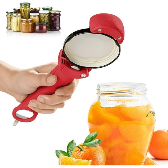 Stainless Steel Adjustable Screwer, 3 In 1 Multifunctional Retractable Bottle Opener Jar Opener for Weak Hands, Senior Arthritis (Red)