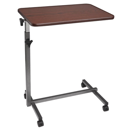 Multifunctional Adjustable Side Table Bedside Table 4 Wheels Wood Grain