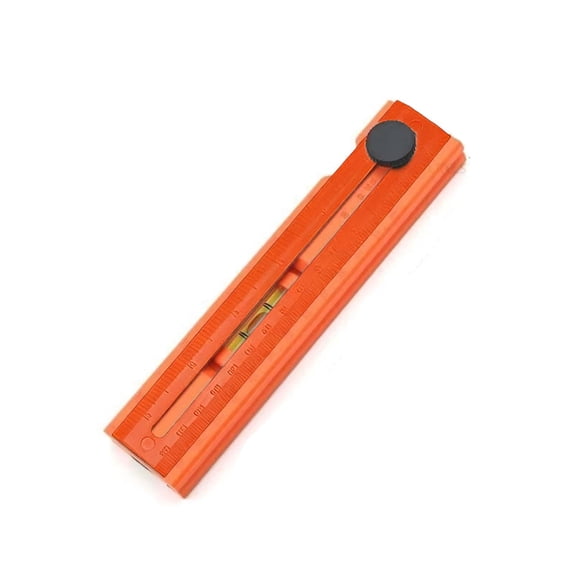 Multifunctional Adjustable Square Angle Ruler with Level and Drilling Guide for Woodworking and DIY Projects in Yellow