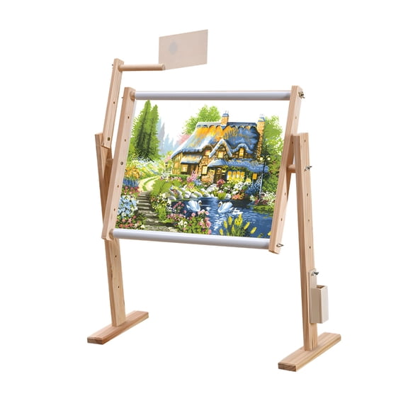 Multifunctional Adjustable Wood Embroidery Stand with Rotation for Crosses Stitching Sewing