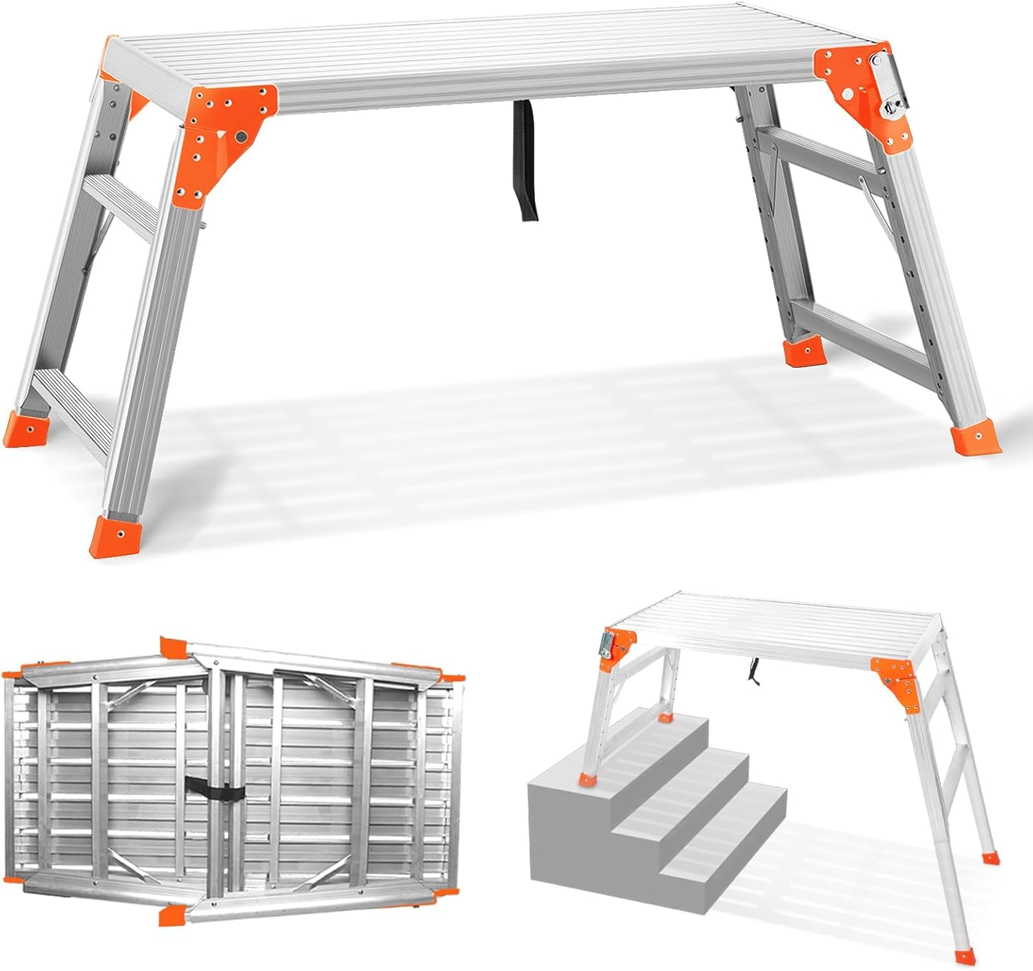 Multifunctional Adjustable Work Platform with Wheels Capacity to Step ...