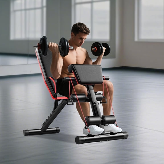 Multifunctional Adjustable Workout Weight Bench with High Stability & Comfortable Foam Padding for Full-Body Exercises