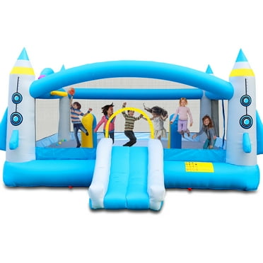 Multifunctional Air Bounce House Inflatable Bouncer With Carry Bag Large Bouncing Area Jumping Castle with Slide Idea For Kids