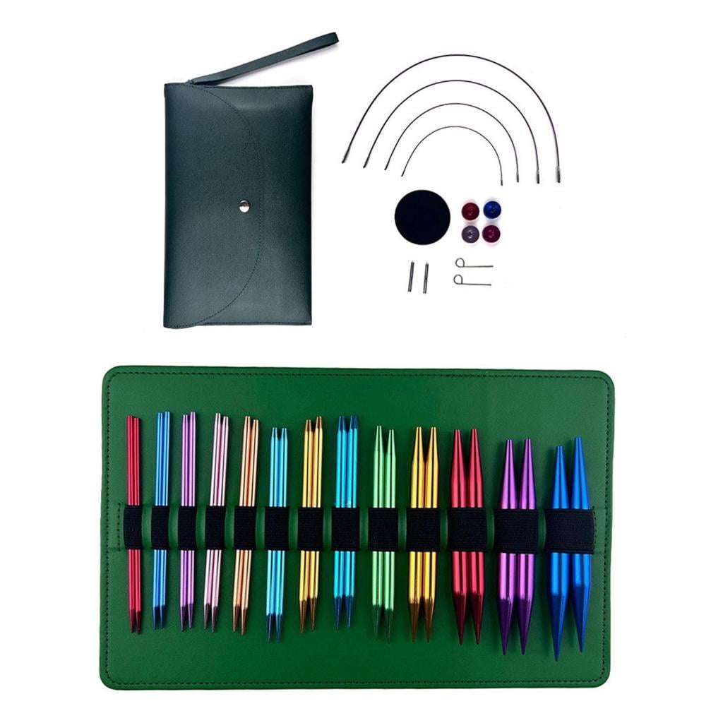 Interchangeable Knitting Needle Set with Carrying Case, Sweater Hand Knitting Tool Accessories Kits for Handmade