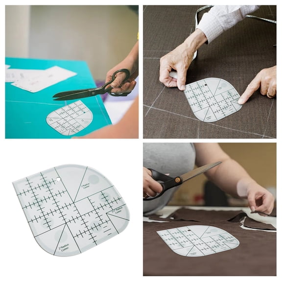 Multifunctional Angle Cutting Ruler for Acrylic Fiber Seam Alignment with Round Edge Template and Precision Craft and Tool