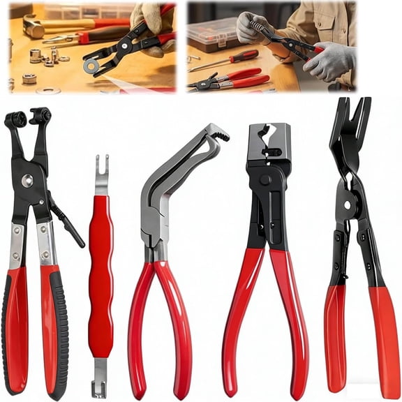 Multifunctional Auto Repair Tool Set, 5-Piece Automotive Electrical Disconnect Pliers Kit, Terminal Removal Tool for Car Wire Harness, High-Carbon Steel Connector Separator(5Pcs)