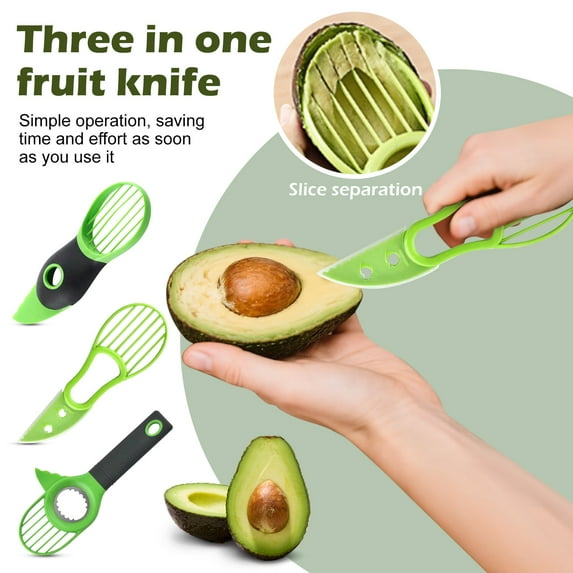 Multifunctional Avocado Cutter Tool Fruit Peeler, 3-in-1 Avocado Cutter Tool with Non Slip Grip Handle, Avocado Slicer Tool, C