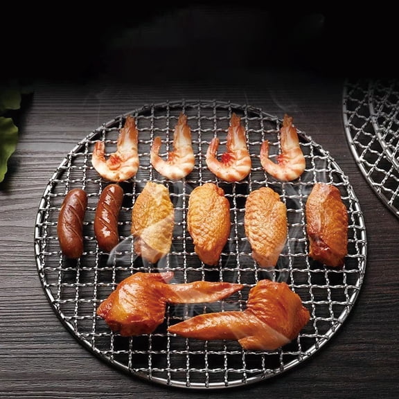 Multifunctional BBQ Grill Net Grid Rack, Barbecue Grate with Even Heat Distribution for Outdoor, Camping, Picnic and Garden Cooking, Reusable