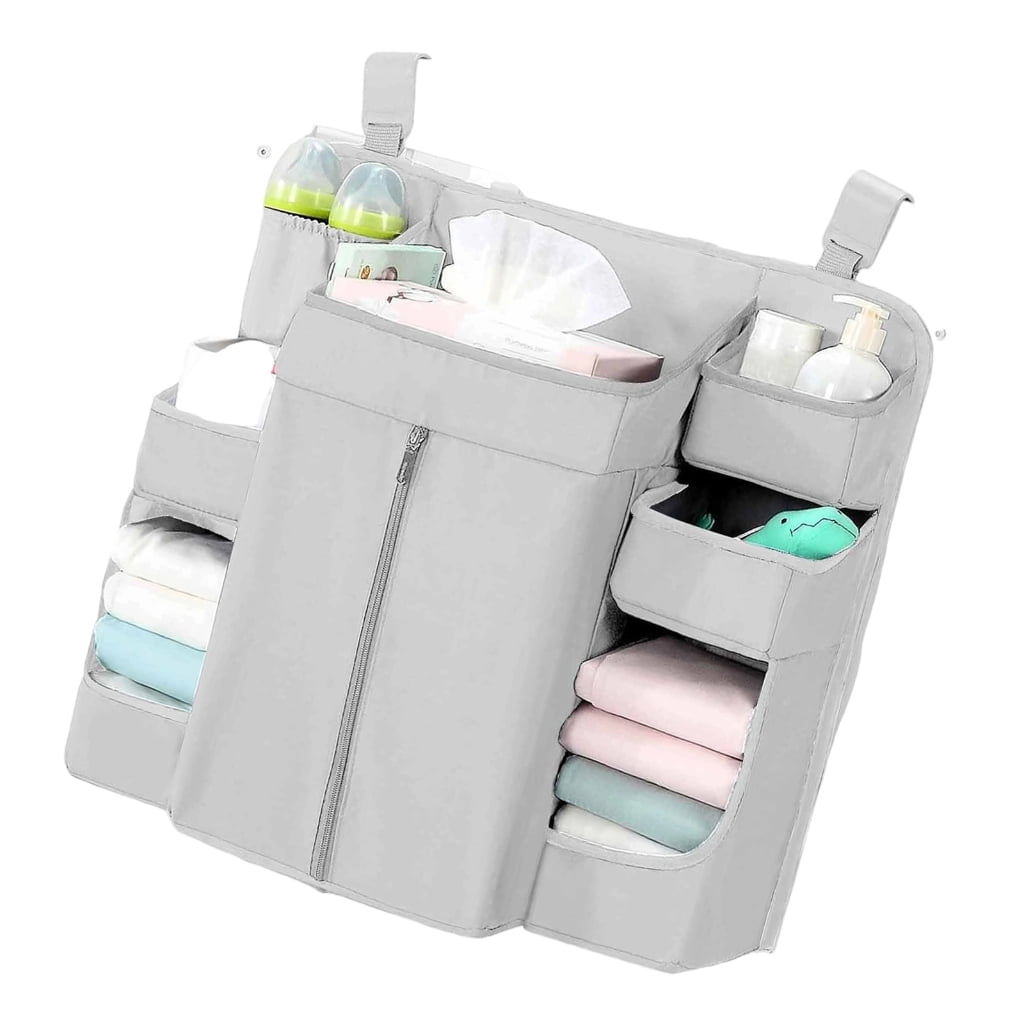Multifunctional Baby Crib Organizers Storage Bag Sustainable Fabric for Diapers Toy Clothes