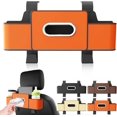 thumbnail image 1 of Multifunctional Back Seat Organizer, Multifunction Car Seat Back Storage Box, Large Capacity Leather Backseat Organizer for Car, Foldable, Easy Install, Space Saving Travel Accessory (Orange), 1 of 7