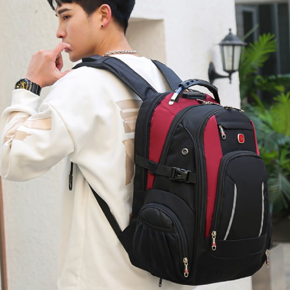 Multifunctional Backpack Waterproof And Wear-resistant Oxford Cloth,Red