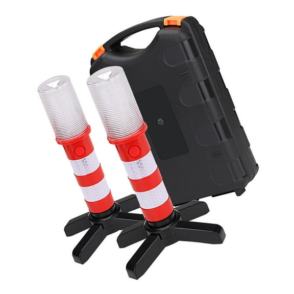 RENACLIPY Portable LED Warning Flashing Torch Emergency Roadside Flares Safety Signal Light 1 Set