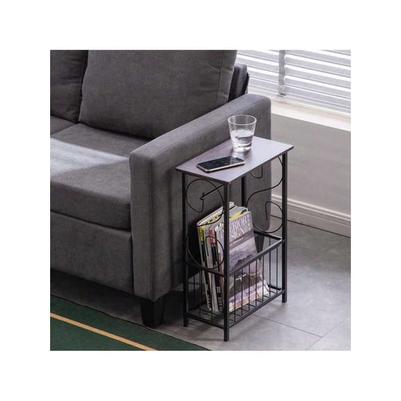 Multifunctional Bathroom Table / Interior Side Table Tissue Magazine Rack Dark Brown