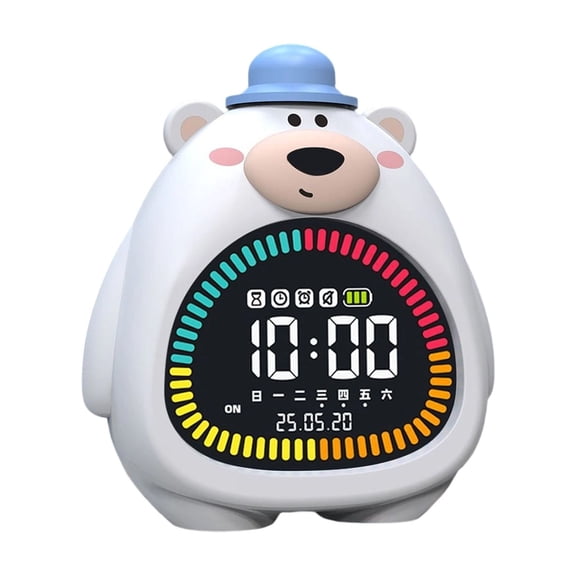 Multifunctional Bear Shape Alarm Clock Nightlight Timer Soft Glows Nontoxic Silicones PVC For Bedroom Home Nursery