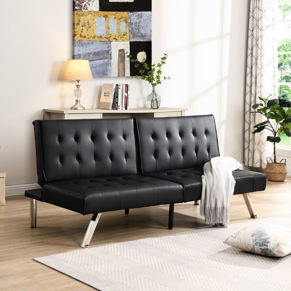 Multifunctional Bed In Black , Wood Frame & Stainless Leg, Modern Style Bed, 35.43in Wide Package, Stable