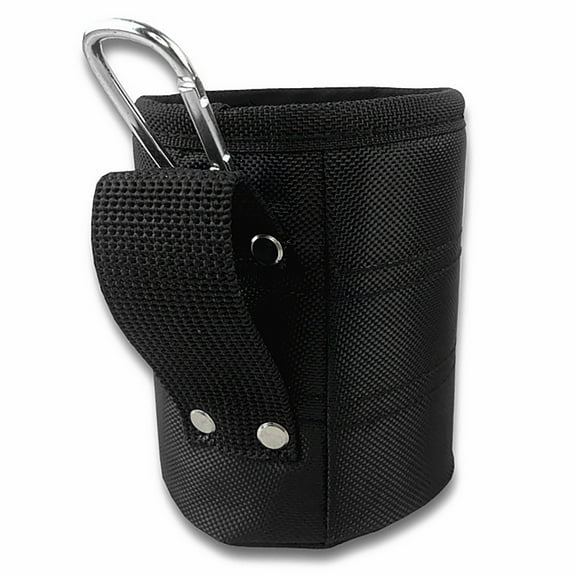 Multifunctional Black Tool Belt Pouches for Easy Screw Nails Storage Waist Bag with Carabiner for Carpenter Electrician