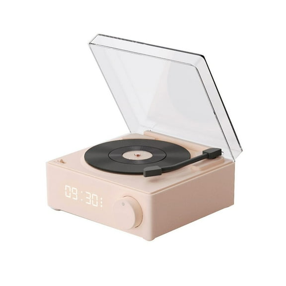 Multifunctional Bluetooth Speaker Alarm Clock Vinyl Record Player Desktop Sound Box Living Room Bed