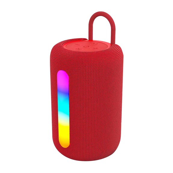 Multifunctional Bluetooth Speaker with Flashing LED Lights Stereo Audio and Compact Size Great for Gifts and Daily Use - Color: Watermelon Red