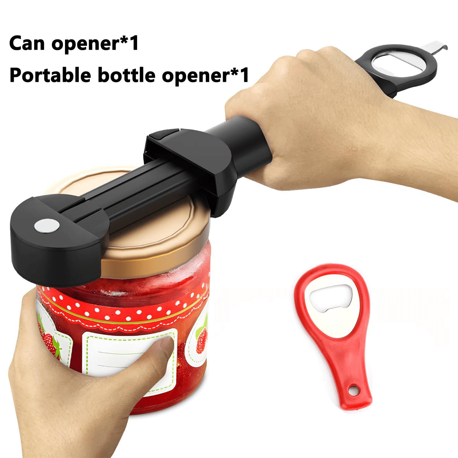 Multifunctional Bottle Opener Stainless Steel Lid Opener Adjustable WineBeer Can Opener for Weak Hands Seniors   Kitchen Tools